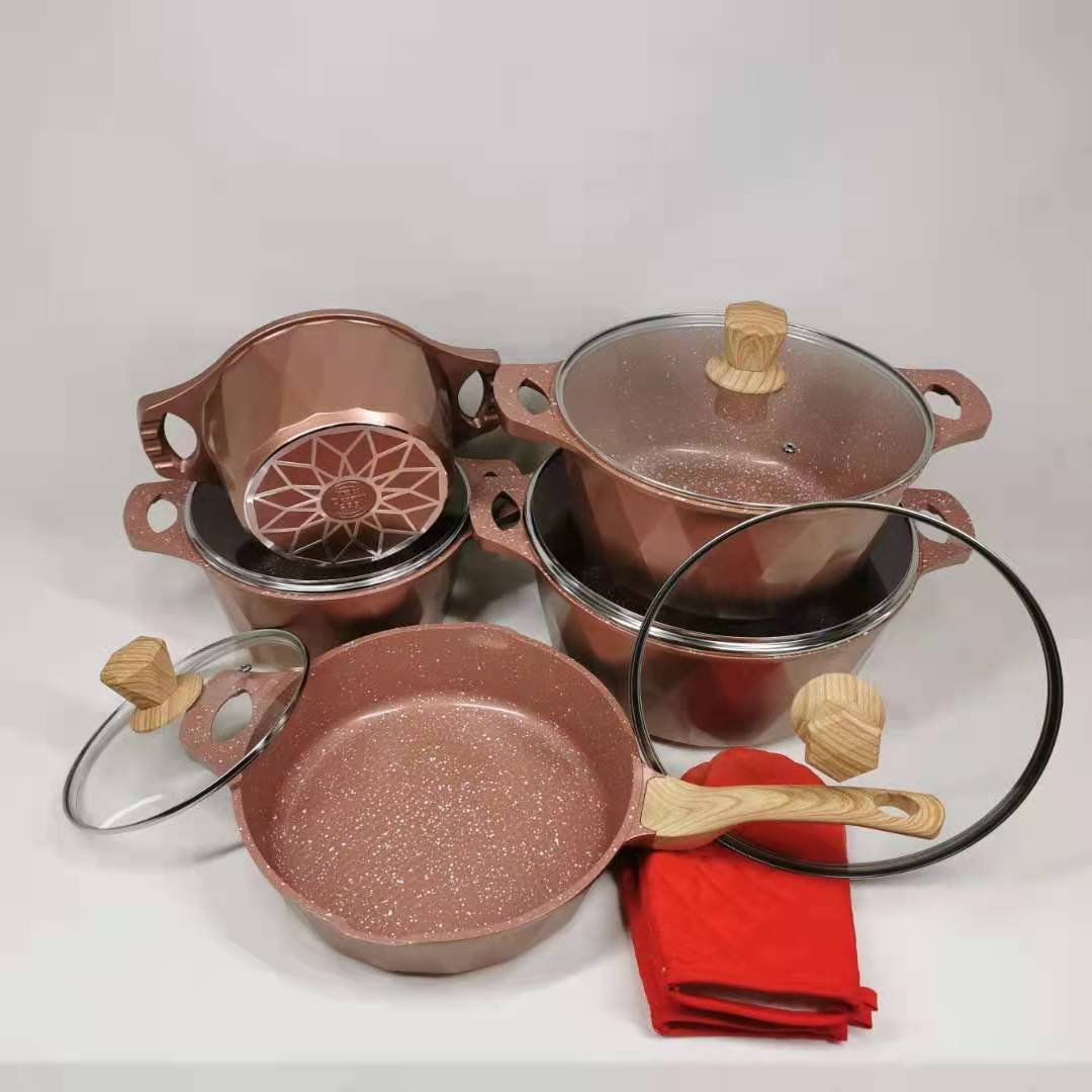 factory directly supply pots set 12pcs aluminum die cast cookware sets with non-stick coating frypan