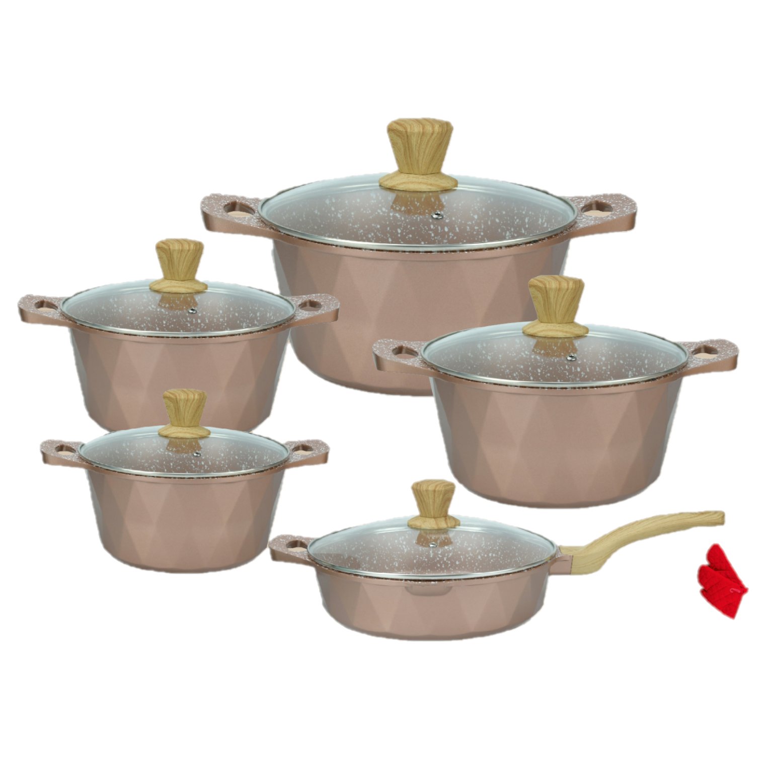 factory directly supply pots set 12pcs aluminum die cast cookware sets with non-stick coating frypan