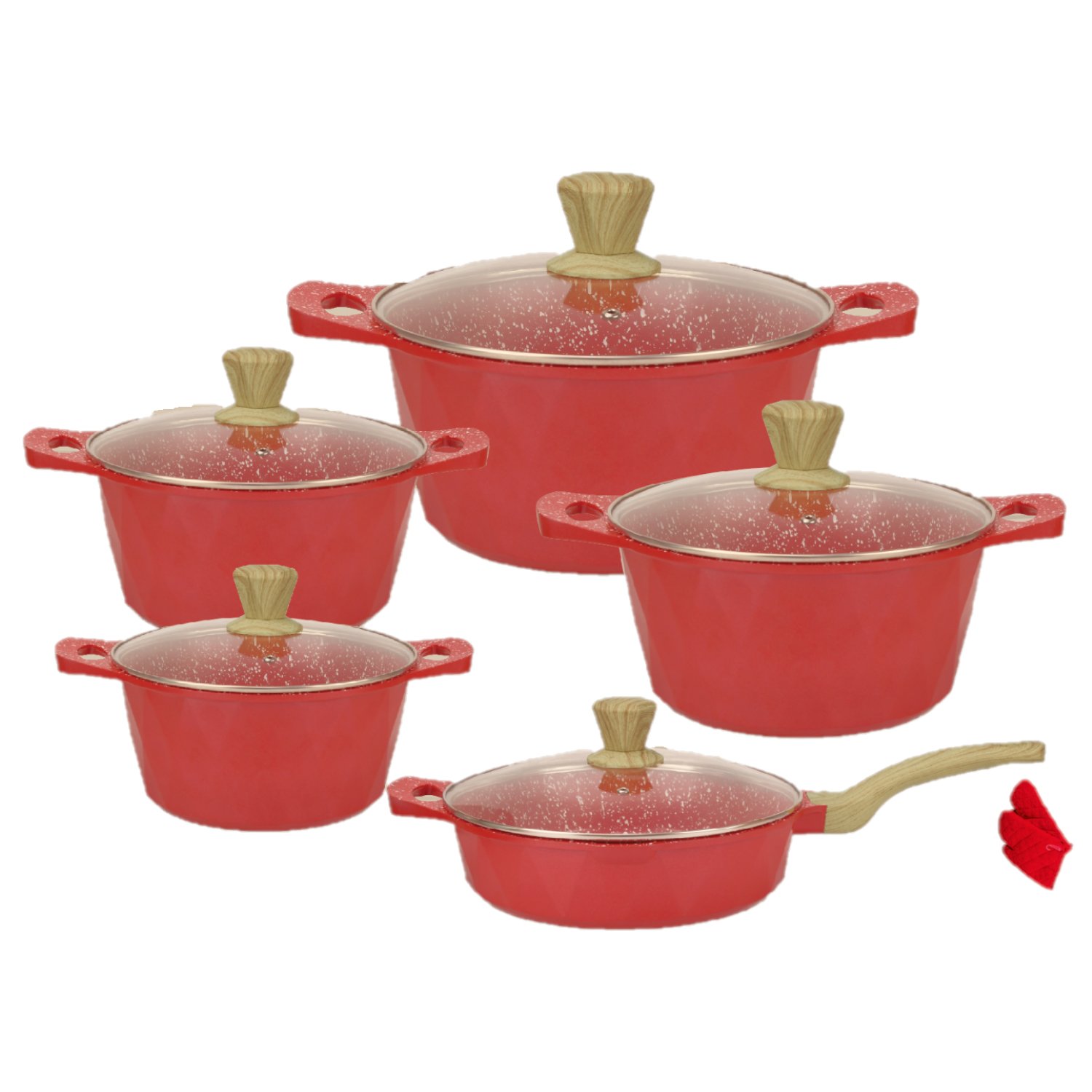 factory directly supply pots set 12pcs aluminum die cast cookware sets with non-stick coating frypan