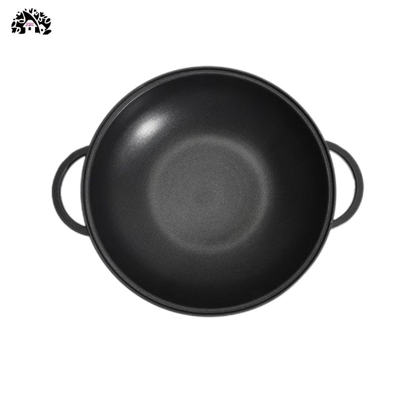 High Quality 28cm Home Cooking Stew Soup Pot Casserole Nonstick Aluminum Stockpots with Glass Lid Die-cast Black CoatingSoup Pot