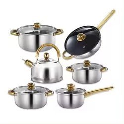 Forged Aluminum Non Stick Cooking Pots & Pans 7 PCS Nonstick Marble Cookware Set with Glass Lid