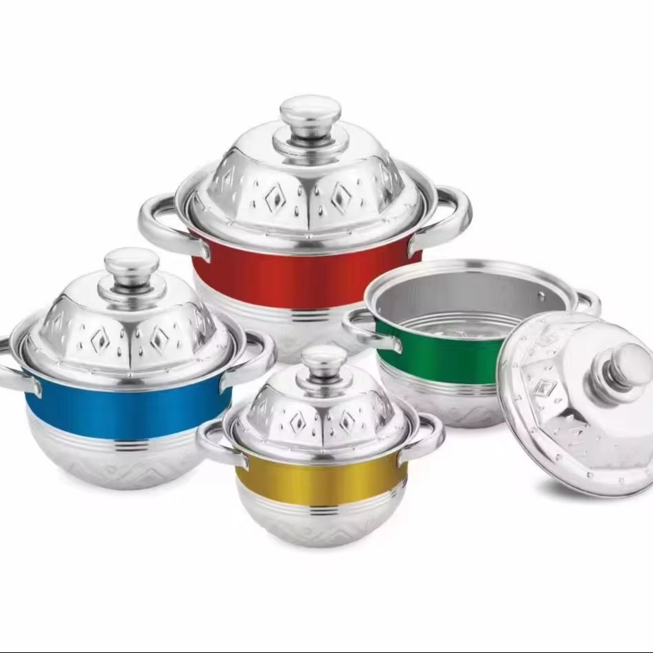 High Quality 8pcs Cooking Pot Set Cookware Granite Home Use 16+18+20+22cm Non-Stick Pots Casserole