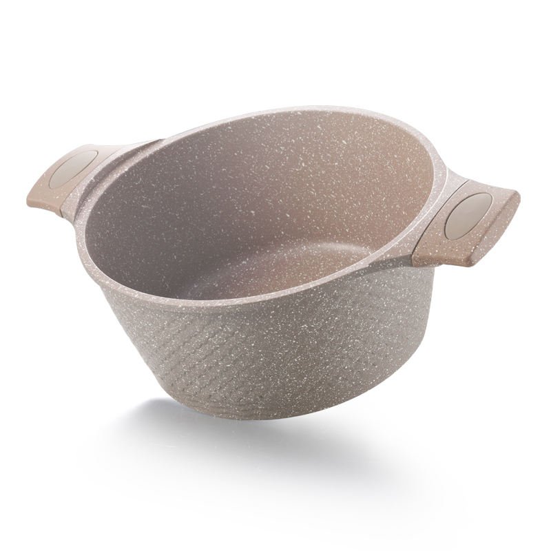 2023 High Grade Aluminum Cookware Milk Pot Non Stick Coffee Color Aluminum Stock Cooking Pot