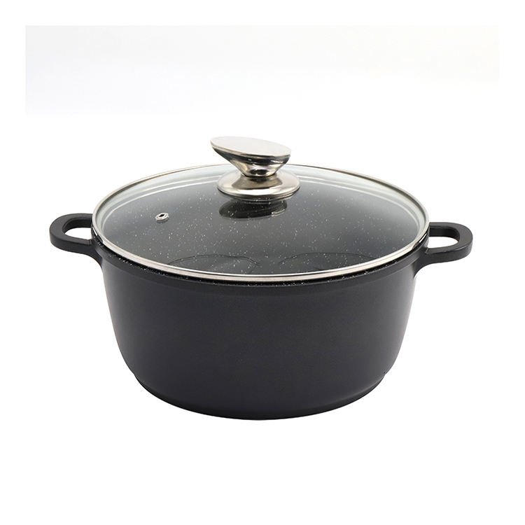 2023 High Grade Aluminum Cookware Milk Pot Non Stick Coffee Color Aluminum Stock Cooking Pot