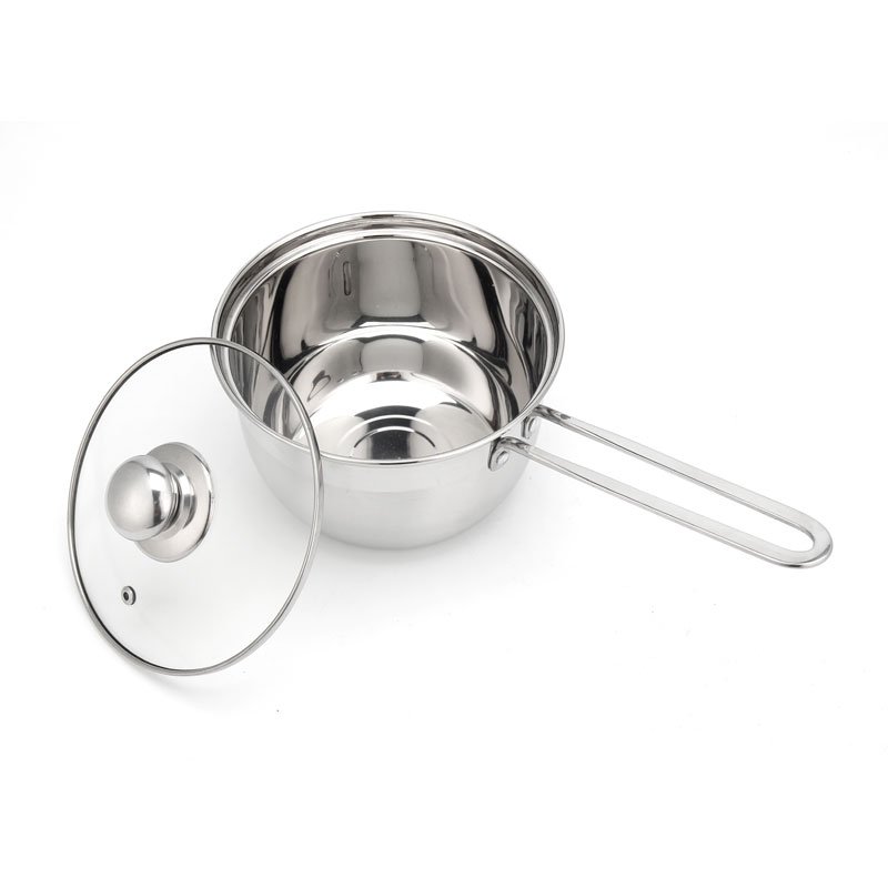 Wholesale 6 Pcs Saucepan Sets Stainless Steel Saucepan With Glass Lid Milk Pot stainless steel serving sauce pan with handle