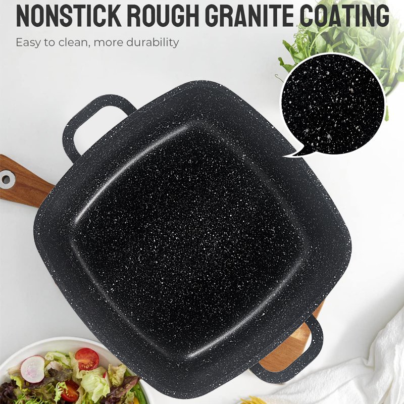 Die casting Nonstick Cookware Sets Granite Coating Pots and Pans Set Kitchen Cooking Set Compatible with All Stovetops SS lid