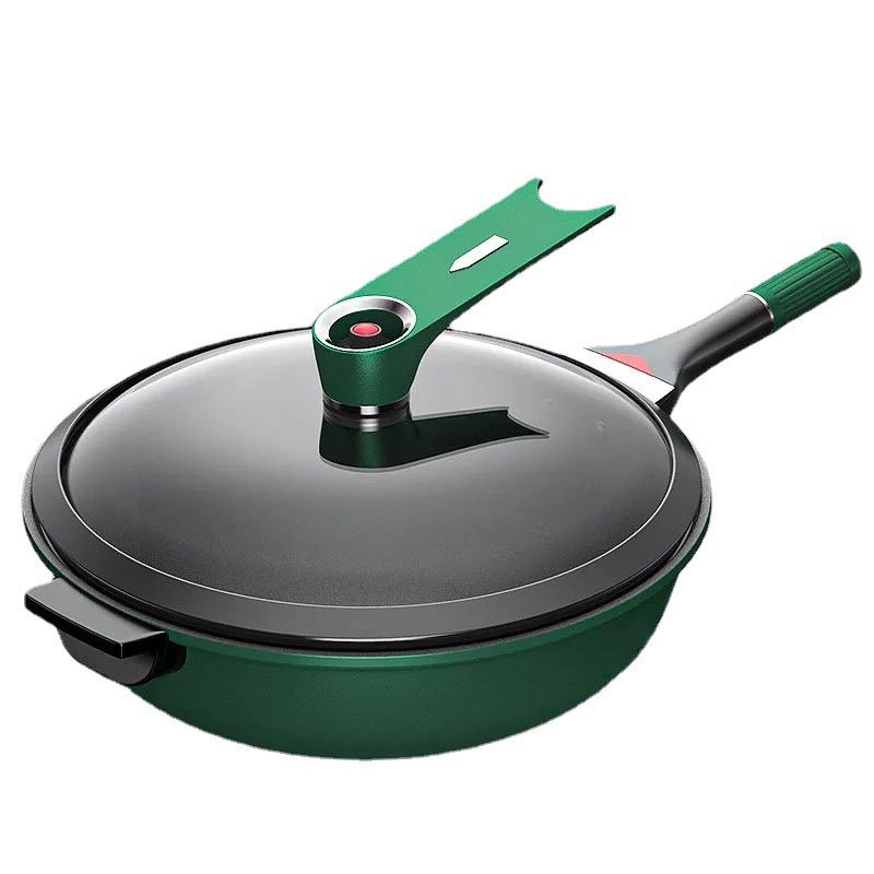 Universal For Gas Induction Cooker Black Frying Iron Granite Pan Maifan Stone Pot Non-Stick Cookware Set Pots