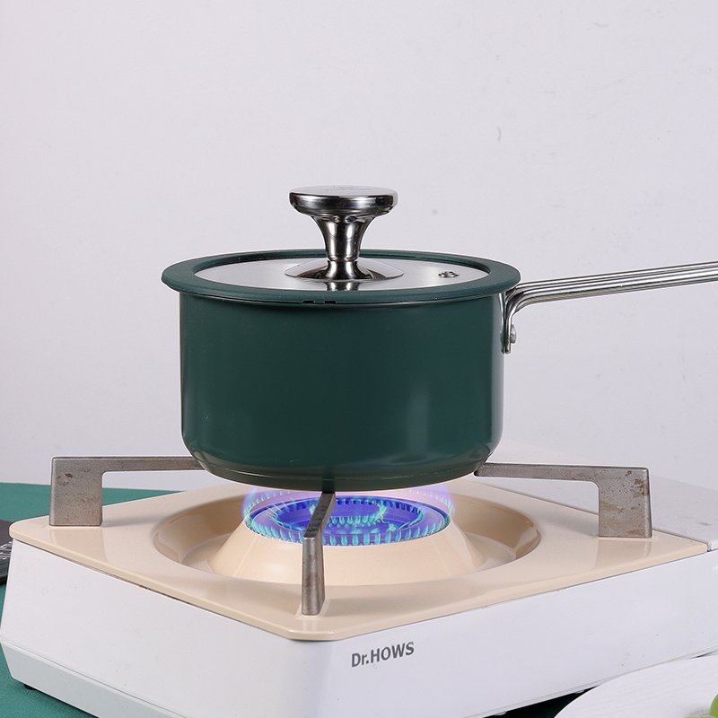 Stock fast shipment color green pink ceramic food safety paint stainless steel saucepan casserole cookware set cooking pot set