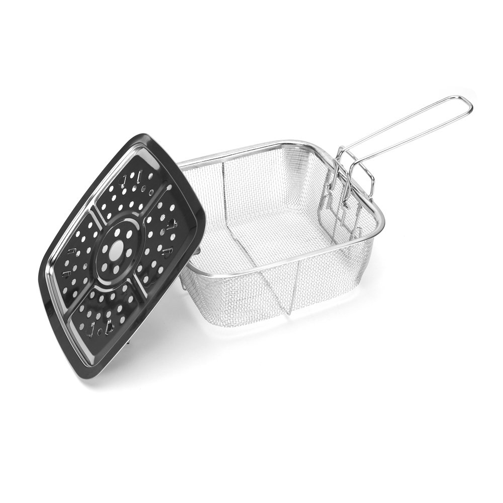 4 Piece Set Chef Cookware Non Stick Pan Deep Square Pan Fry Basket