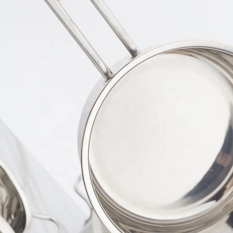 Factory wholesale high quality cookware set Cooking soup pot glass lid non-stick bottom frying pan stainless steel milk pot