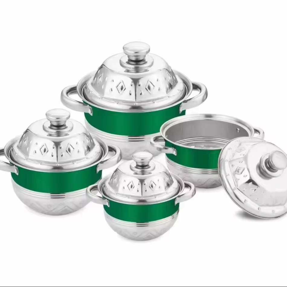 Best Selling 8pcs Cooking Pot Set Cookware Set Kitchen Home Use 16+18+20+22cm Pot Set Casserole Deep Fry Pan