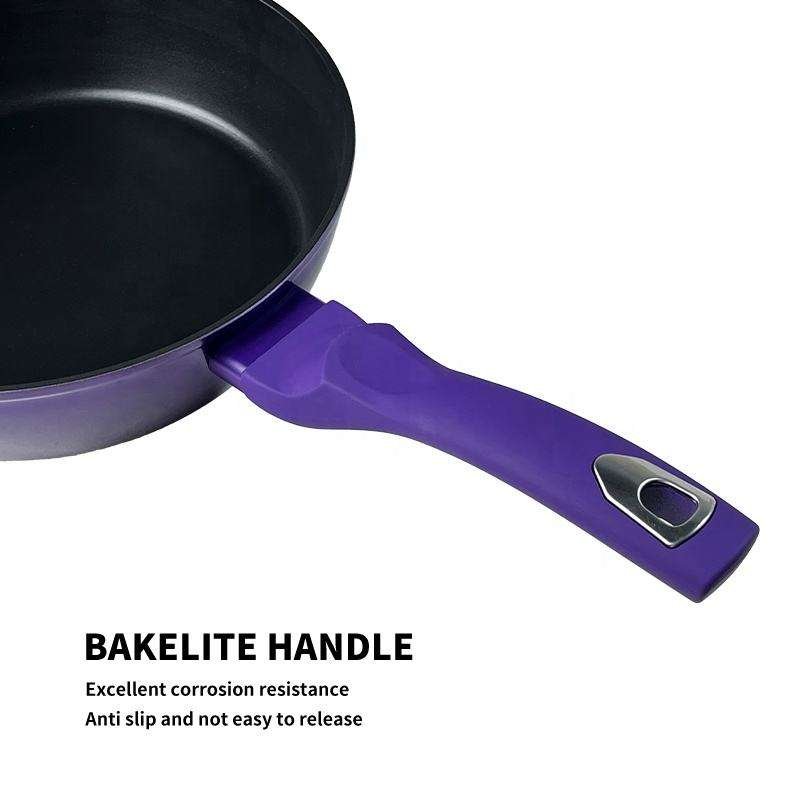 Factory Supply Non-Stick Cast Aluminum Cookware Set Classic Purple Cooking Pot Set