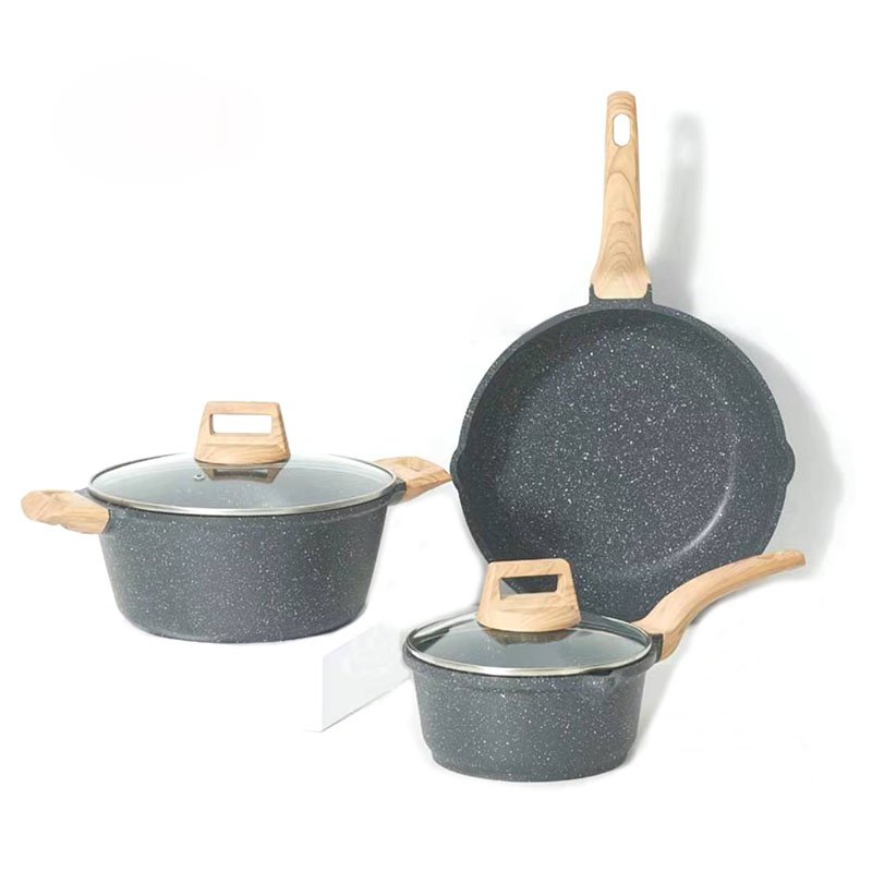 Die casting Cooking Pots and Pans Non stick Cookware Sets Granite Aluminium Soup Pots set