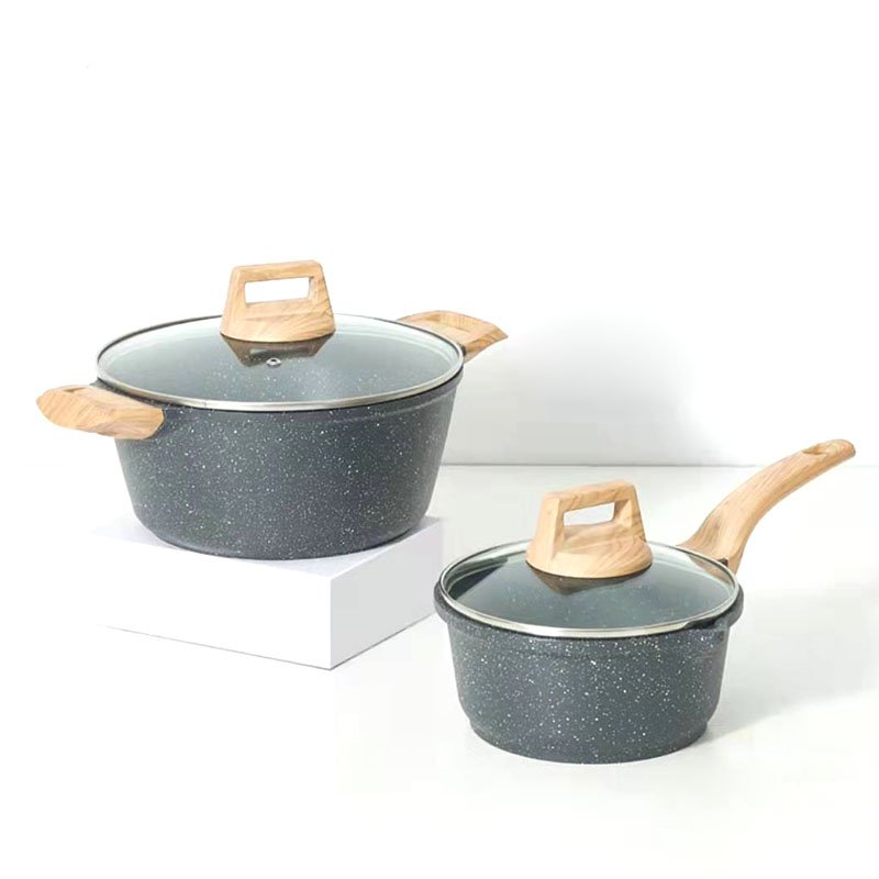 Die casting Cooking Pots and Pans Non stick Cookware Sets Granite Aluminium Soup Pots set