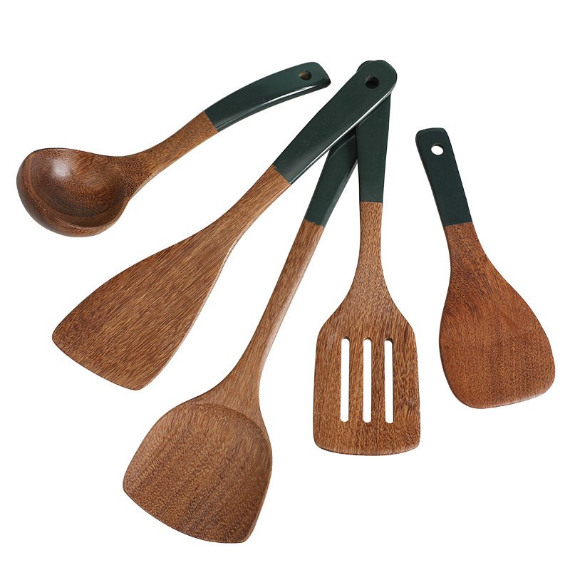 Custom Made Chicken Wing Wood Kitchen Cooking Spatula Spoon Turner Wooden Cooking Tool Cookware Set kitchen utensils sets