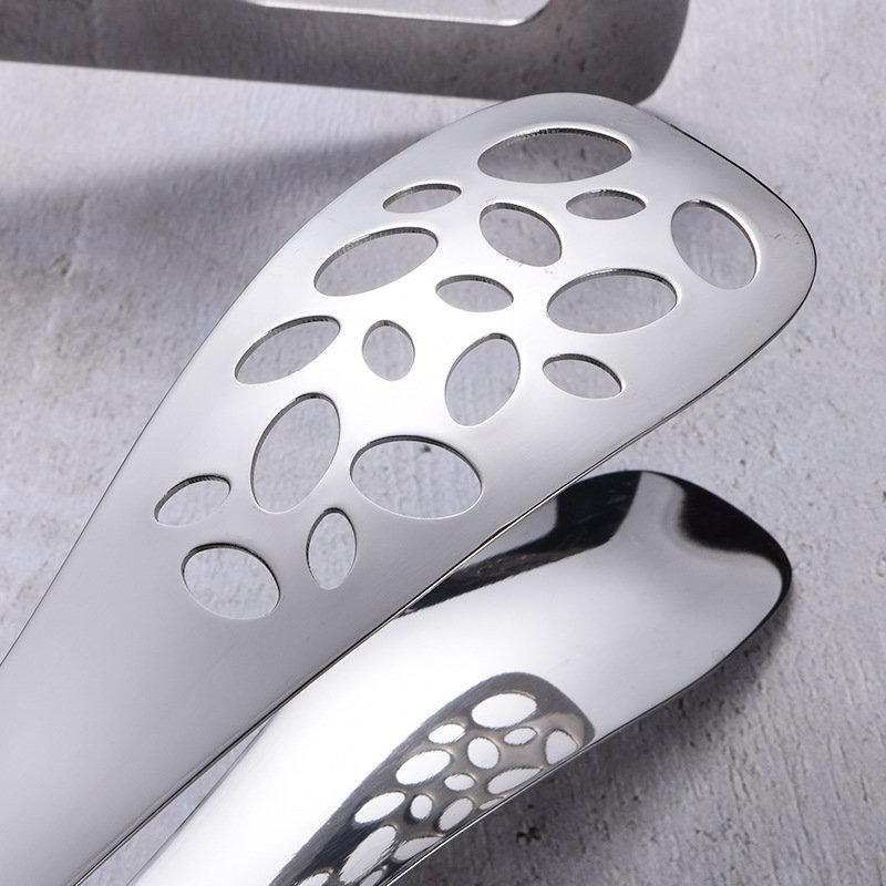Thick Steel Steak Tongs Mirror Polishing Pizza Bread Buffet Stainless Steel Food Tong