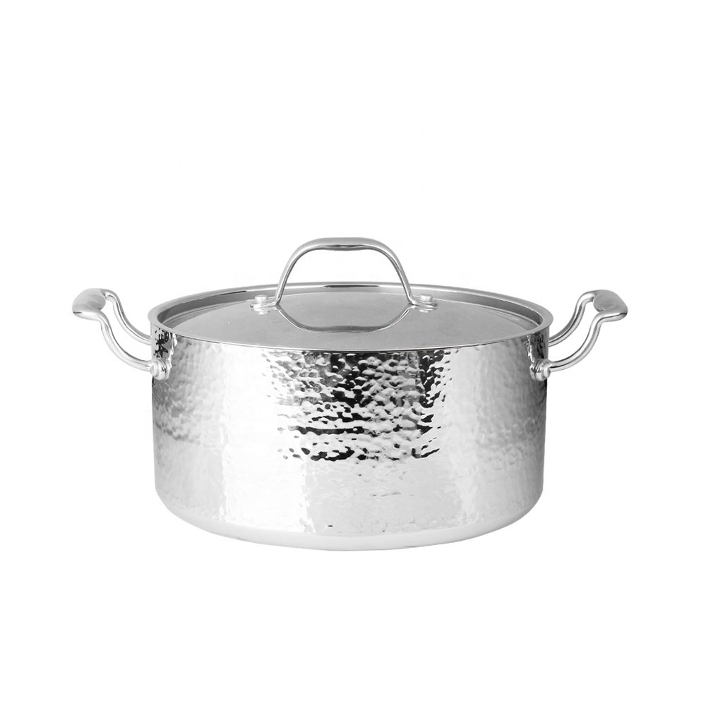 Kitchen Ware triply stainless l Steel Cooking Pots Pans Hammered Stainless Steel 13 pcs nonstick cookware sets