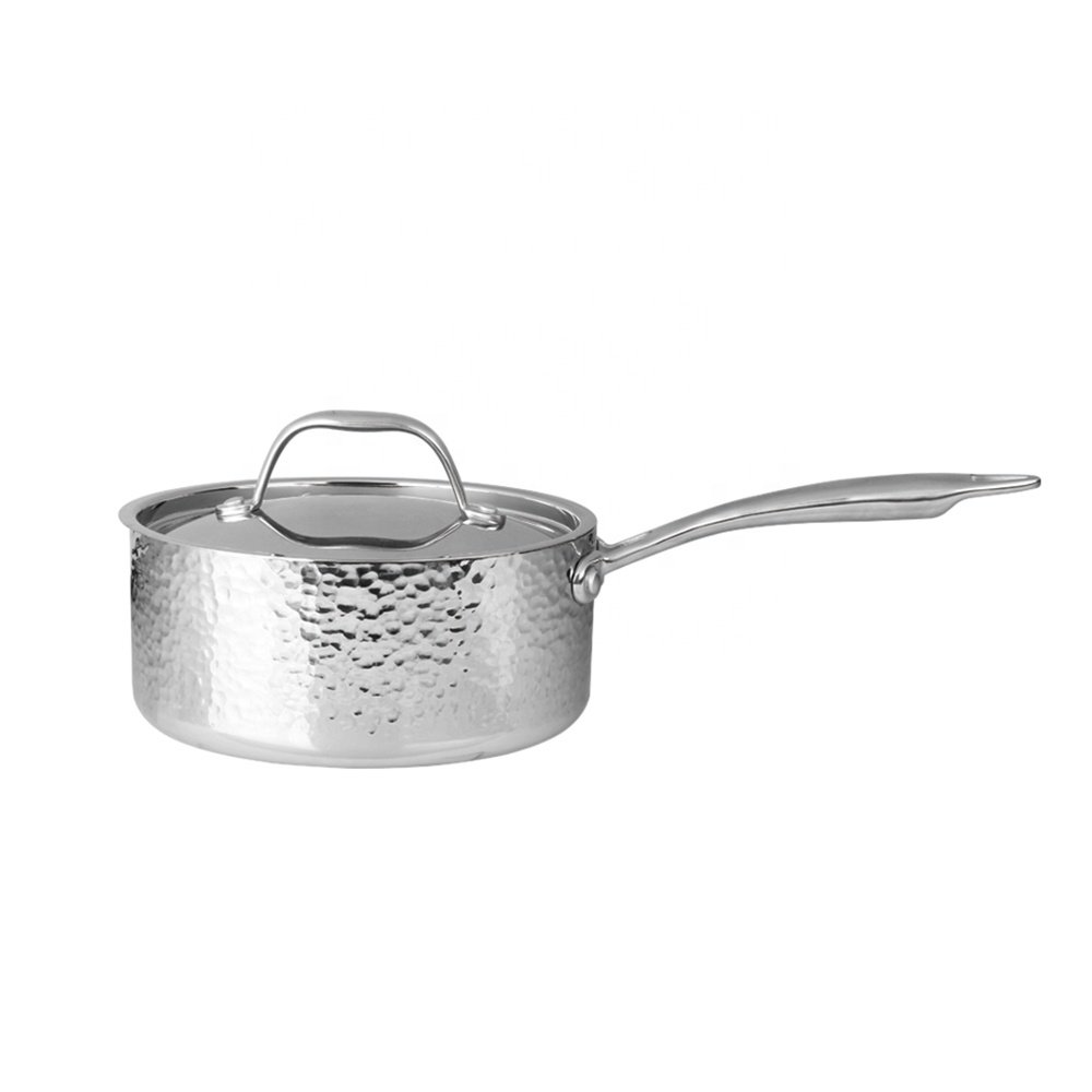 Kitchen Ware triply stainless l Steel Cooking Pots Pans Hammered Stainless Steel 13 pcs nonstick cookware sets