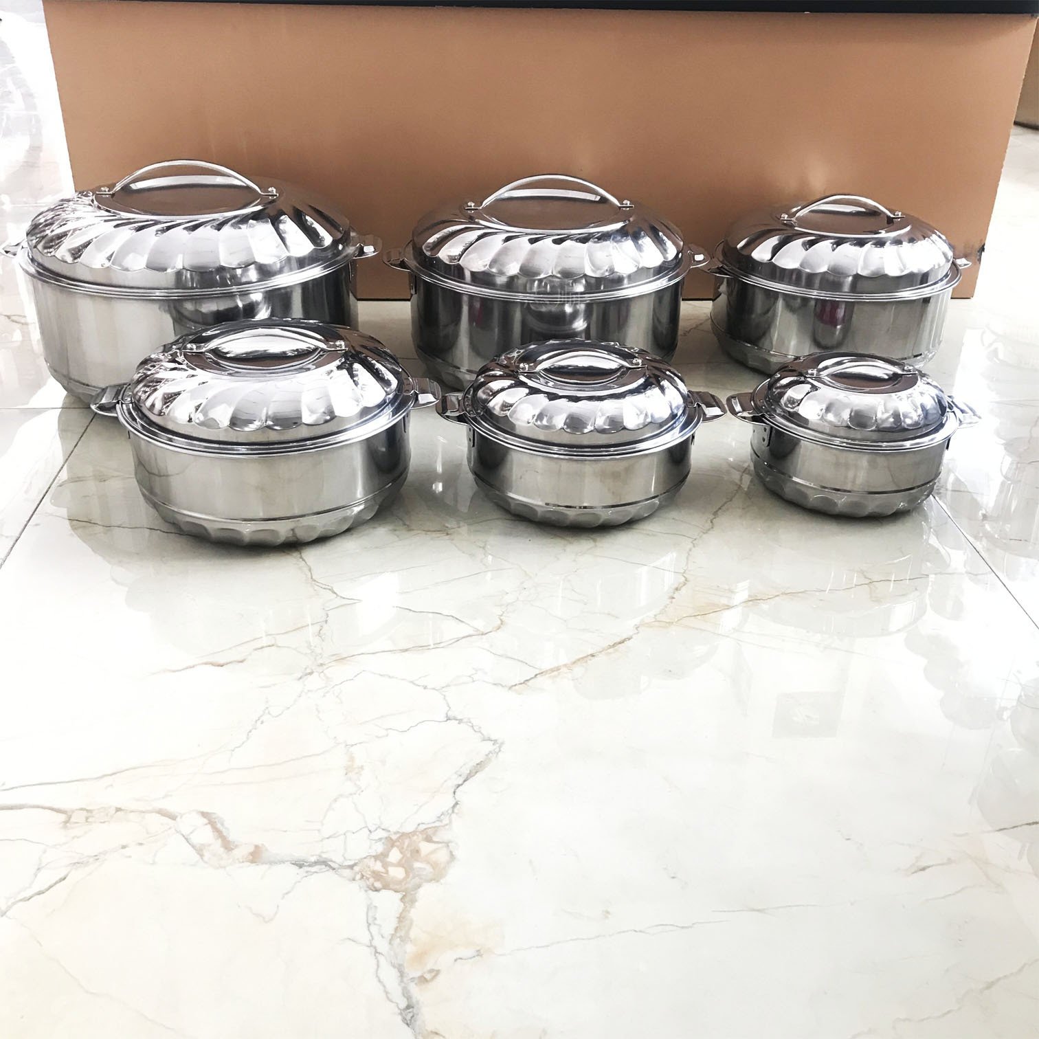 Hot selling cheap Cookware Soup Pot Stainless Steel 3 Pcs/4pcs set insulated casserole food warmer