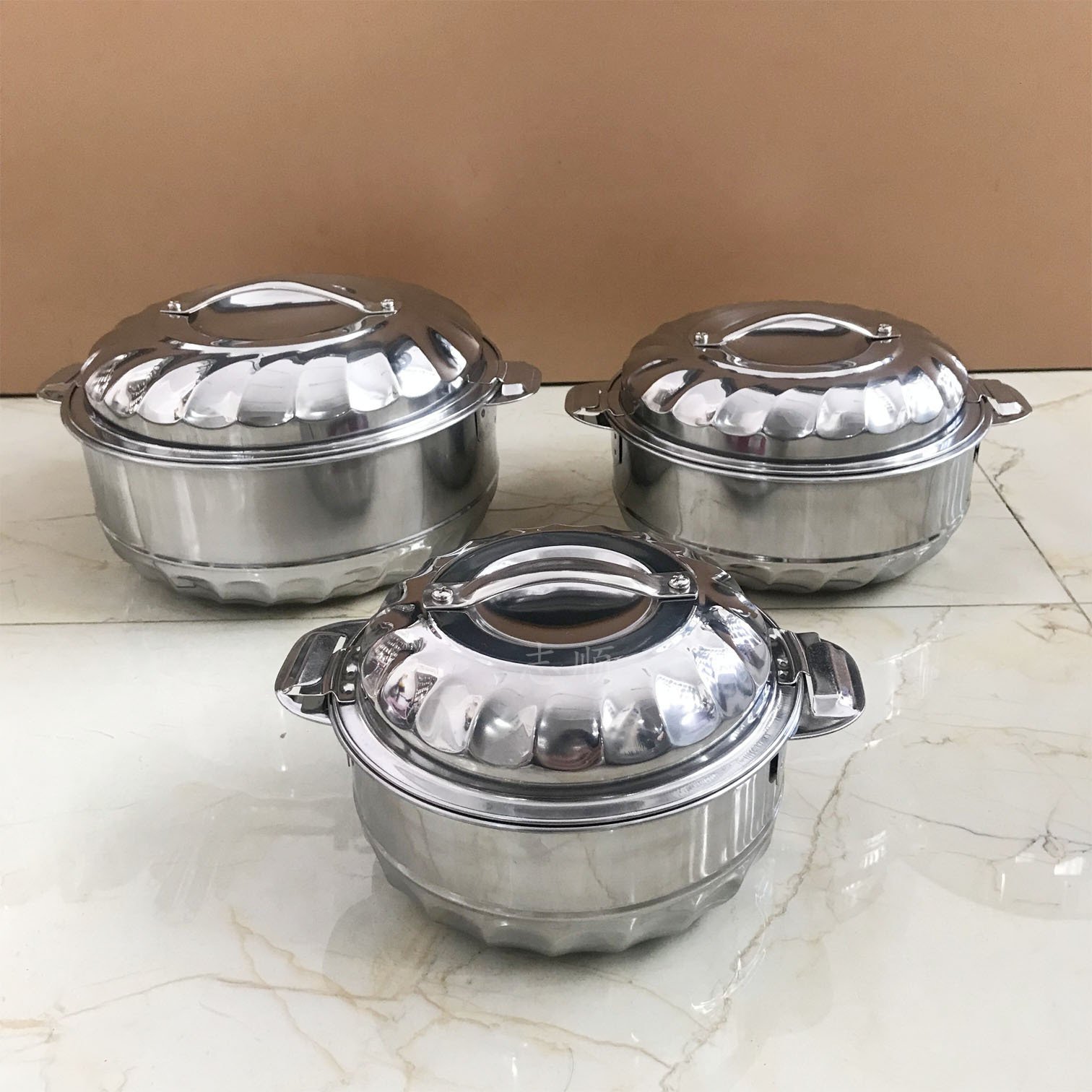 Hot selling cheap Cookware Soup Pot Stainless Steel 3 Pcs/4pcs set insulated casserole food warmer
