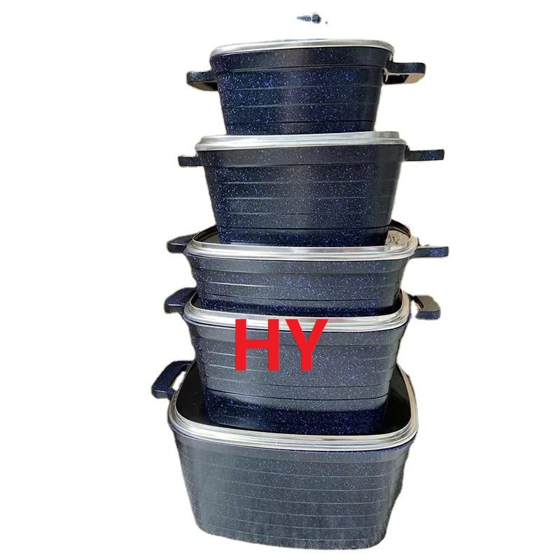 Household Dessini Kitchen Cooking Pot Casseroles 10pcs square Kitchen Cookware Set