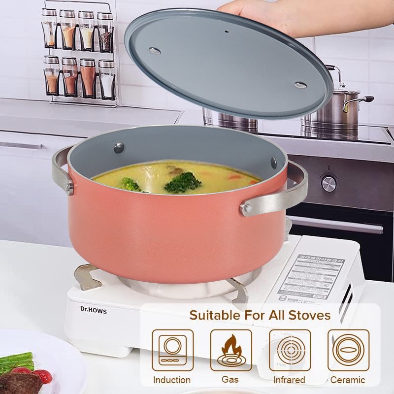 High quality hot sale 7pcs non stick cookware set with aluminum lid and ceramic coating