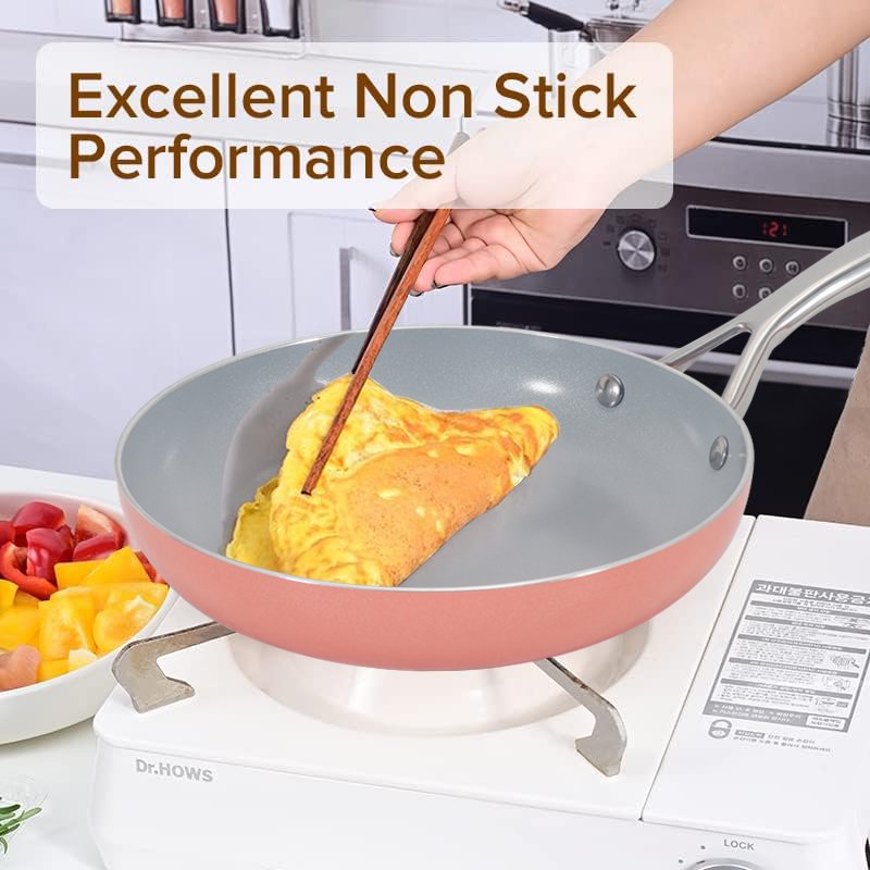High quality hot sale 7pcs non stick cookware set with aluminum lid and ceramic coating