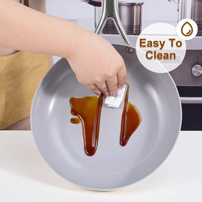 High quality hot sale 7pcs non stick cookware set with aluminum lid and ceramic coating