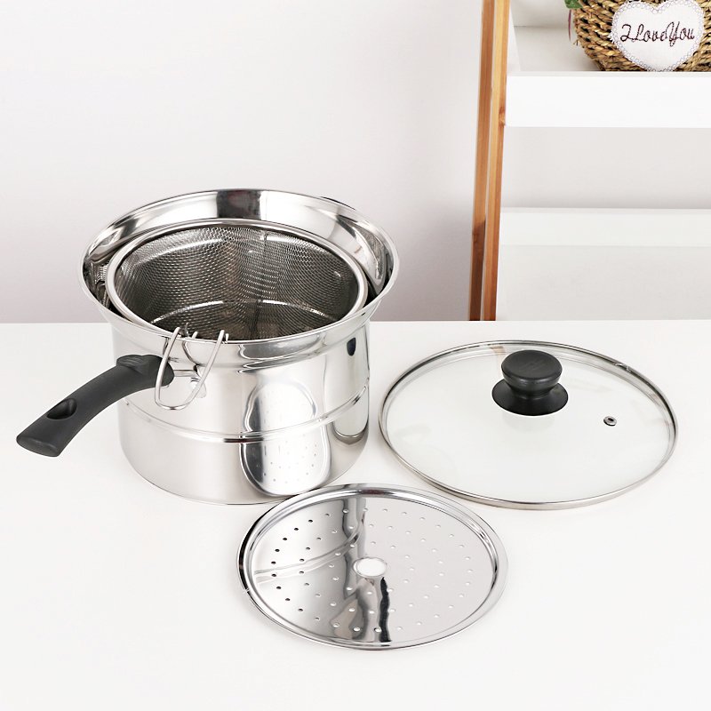 multifunctional cookware set stainless steel kitchen accessories cooking noodle pots pasta pot with strainer