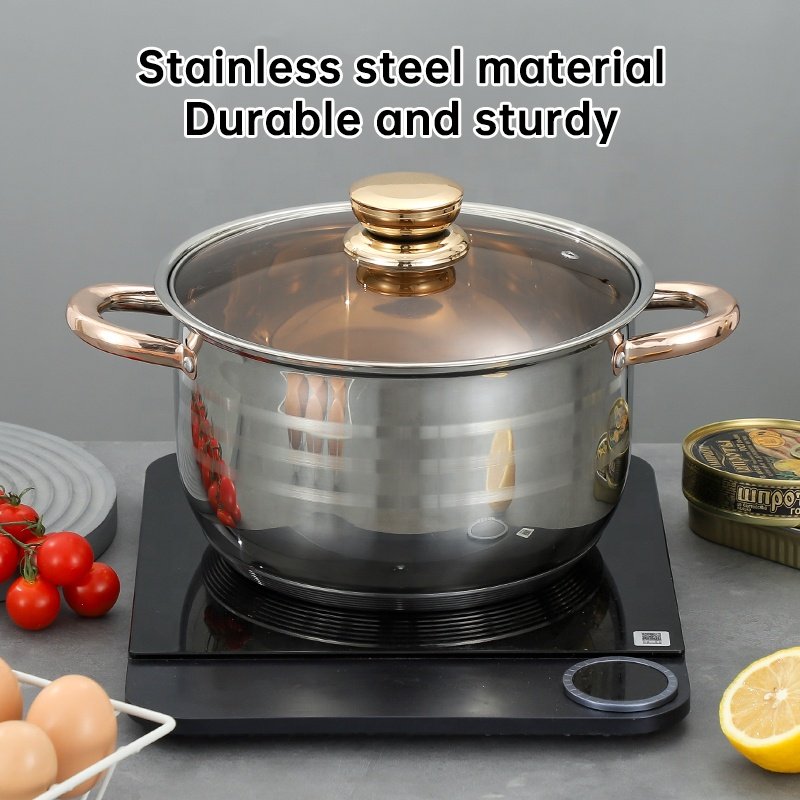 Hot Sale 8Pcs Kitchen Pot Nonstick Pans Soup Pot Kitchenware Stainless Steel Cookware Sets Soup & Stock Pots