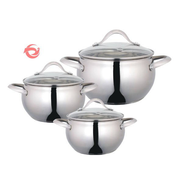 New design Sustainable hot pot food warmer set stainless steel cookware set cooking pot set nonstick kitchenware