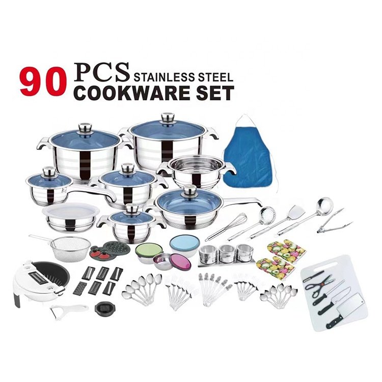 Wholesale African style stainless steel pot set tableware set kitchenware kitchen accessories cookware sets tableware