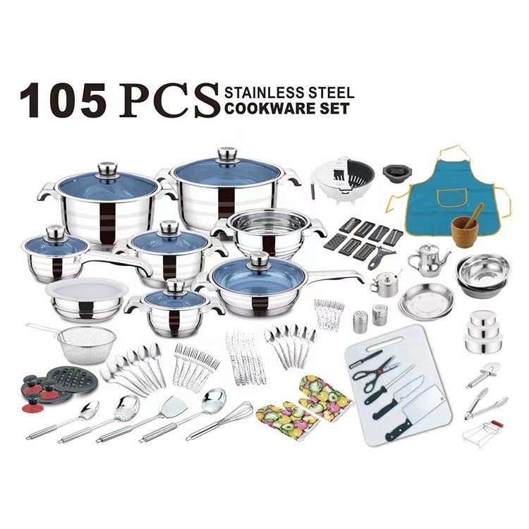 Wholesale African style stainless steel pot set tableware set kitchenware kitchen accessories cookware sets tableware