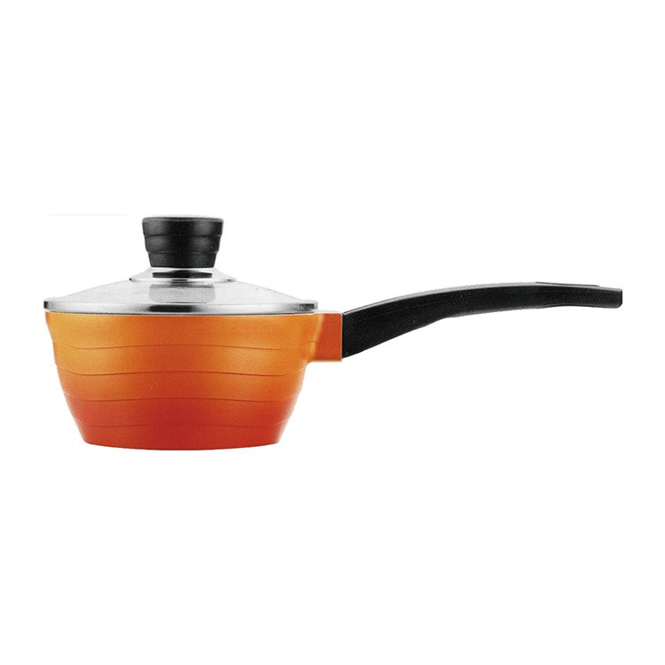 Nonstick aluminum induction 10 pieces cookware set orange manufacturer custom