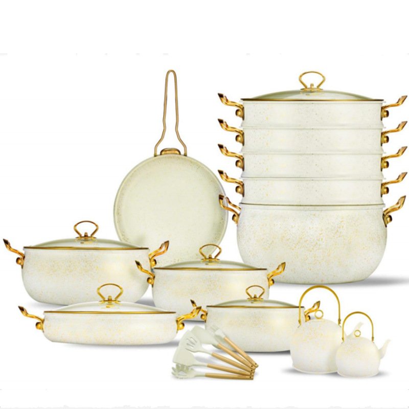 Cheap Professional Manufacture Nice Price 24-Piece Cookware Set With Kettle Steamer