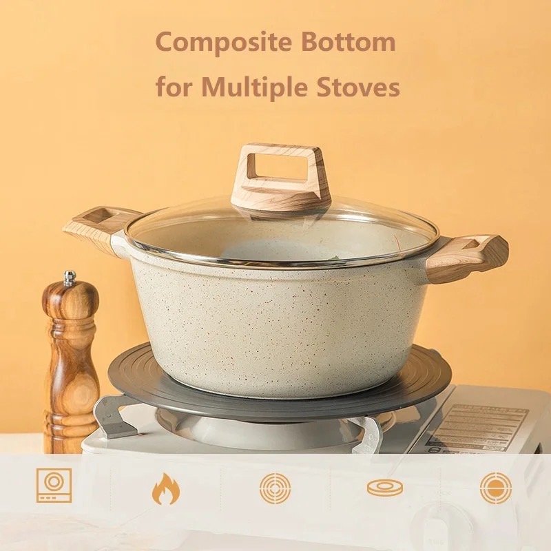 8 Pcs Pots And Pans Non-Stick Cookware Set Coated Die-Cast Cookware Set