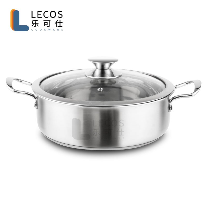 2024 New Product Customizable Korean Style Stainless Steel Cookware Sets 16/18/24cm Kitchen Cook Double Bottom Cooking Pot Set