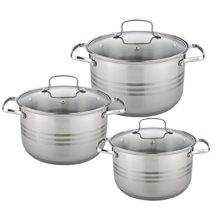 Nonstick kitchen soup stock pots induction cooking pots and pans set casserole stainless steel cookware sets