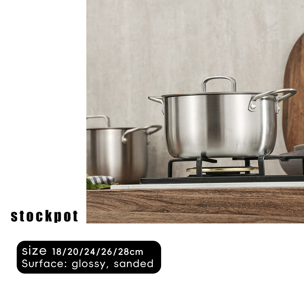 Wholesale 7pcs set Cookware Cooking Pots and Pans 304 Tri-ply Stainless Steel Cookware Set pots and pans cookware set