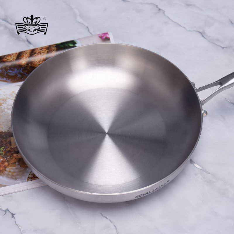 22cm Stainless steel composite three-layer non-stick fry pans steak pot household induction cooker cookware sets