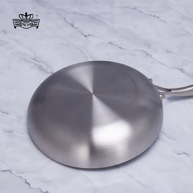 22cm Stainless steel composite three-layer non-stick fry pans steak pot household induction cooker cookware sets