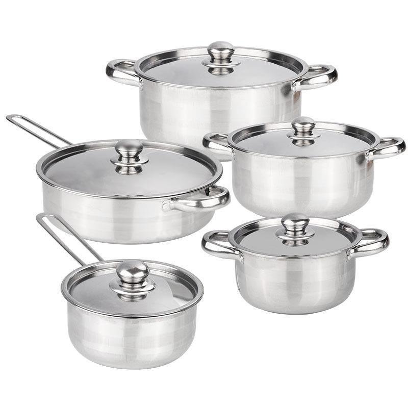 Factory Wholesale 12PCS Cookware Set Frying Pan Soup Pot Gift Set Stainless Steel Cooking Pot kitchen set pots