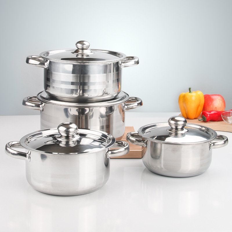 Factory Wholesale 12PCS Cookware Set Frying Pan Soup Pot Gift Set Stainless Steel Cooking Pot kitchen set pots