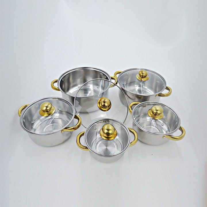 Stainless steel 10 piece pot handle set, milk pot, stainless steel soup pot 16-18-20-22-24CM