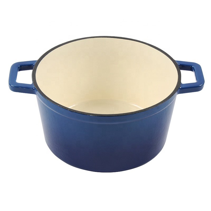 Wholesale Blue Colour Cast Iron Enamel Casserole non-stick Cookware sets, Cast Iron Enamel Pots