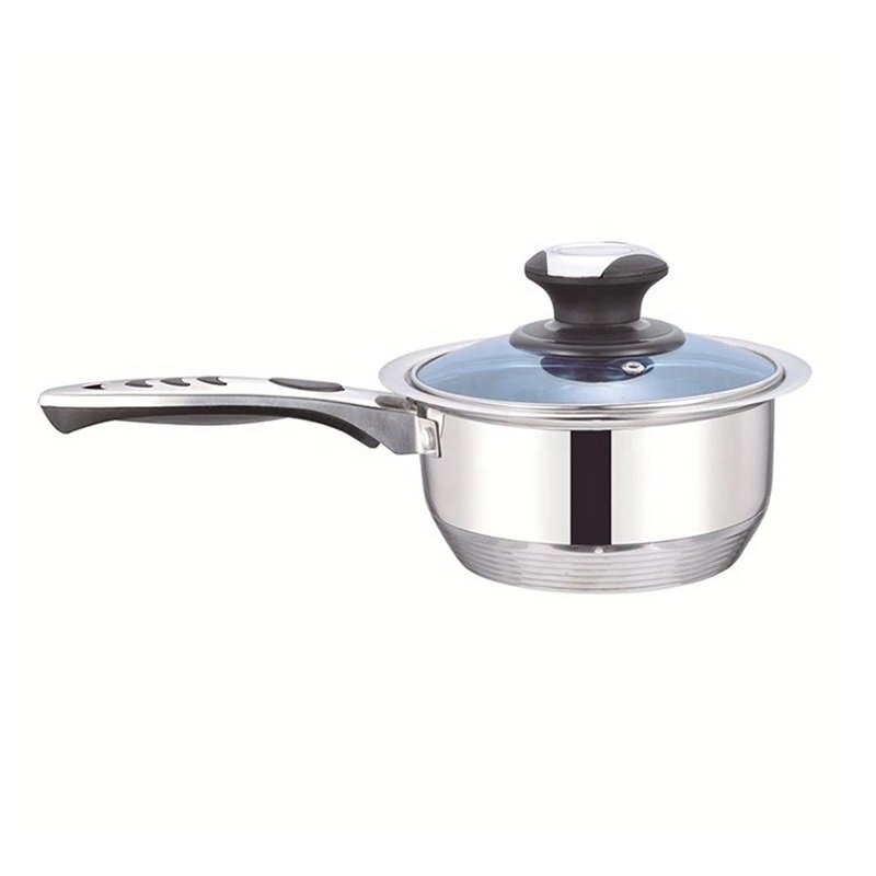16 pcs Wide Edge Stainless Steel Cookware Set with glass lid/steel lid for all stoves