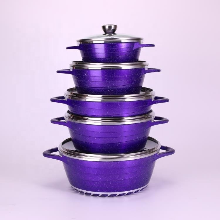 new design multi-function cookware set multi-size and multi-color aluminum alloy cookware set