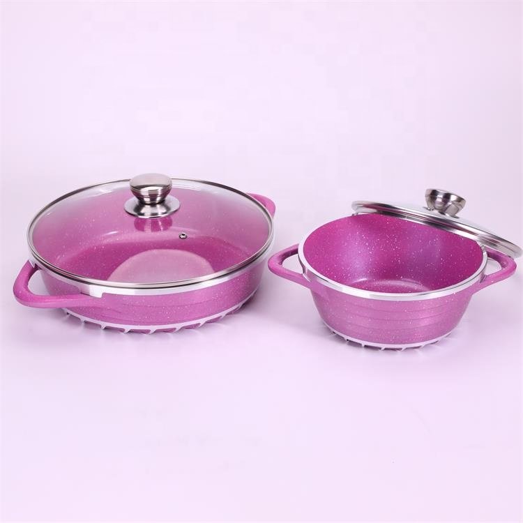 new design multi-function cookware set multi-size and multi-color aluminum alloy cookware set
