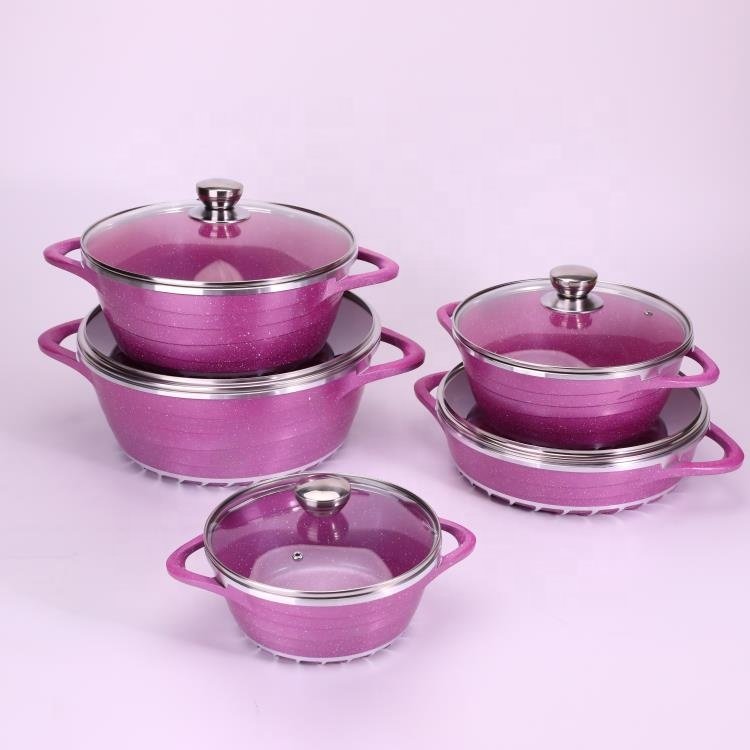 new design multi-function cookware set multi-size and multi-color aluminum alloy cookware set