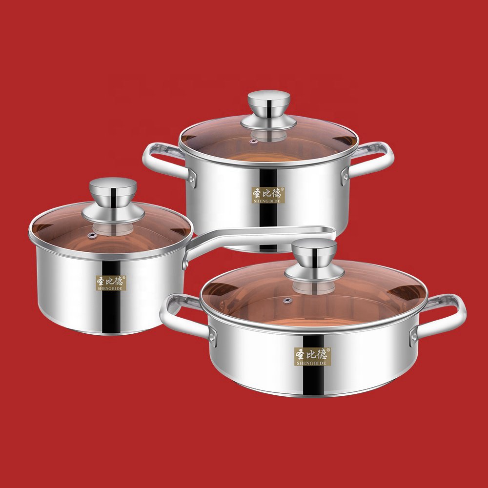 High Quality Kitchen Supplies Set The Pot Multi-Purpose Cooking Cooker Extra Thick Pot Set 6 Pcs Cookware Set Of Pot